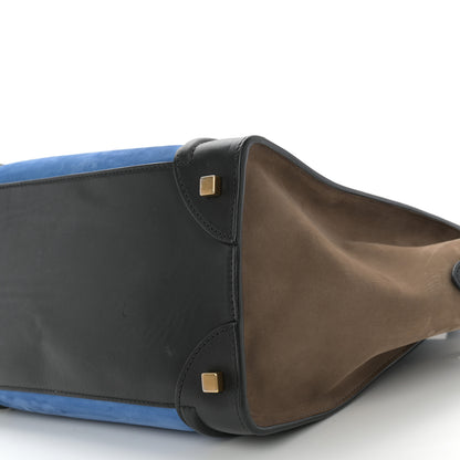 Celine Grained Calfskin Nubuck Mini Tri-Color Luggage Royal Blue 9 of 9