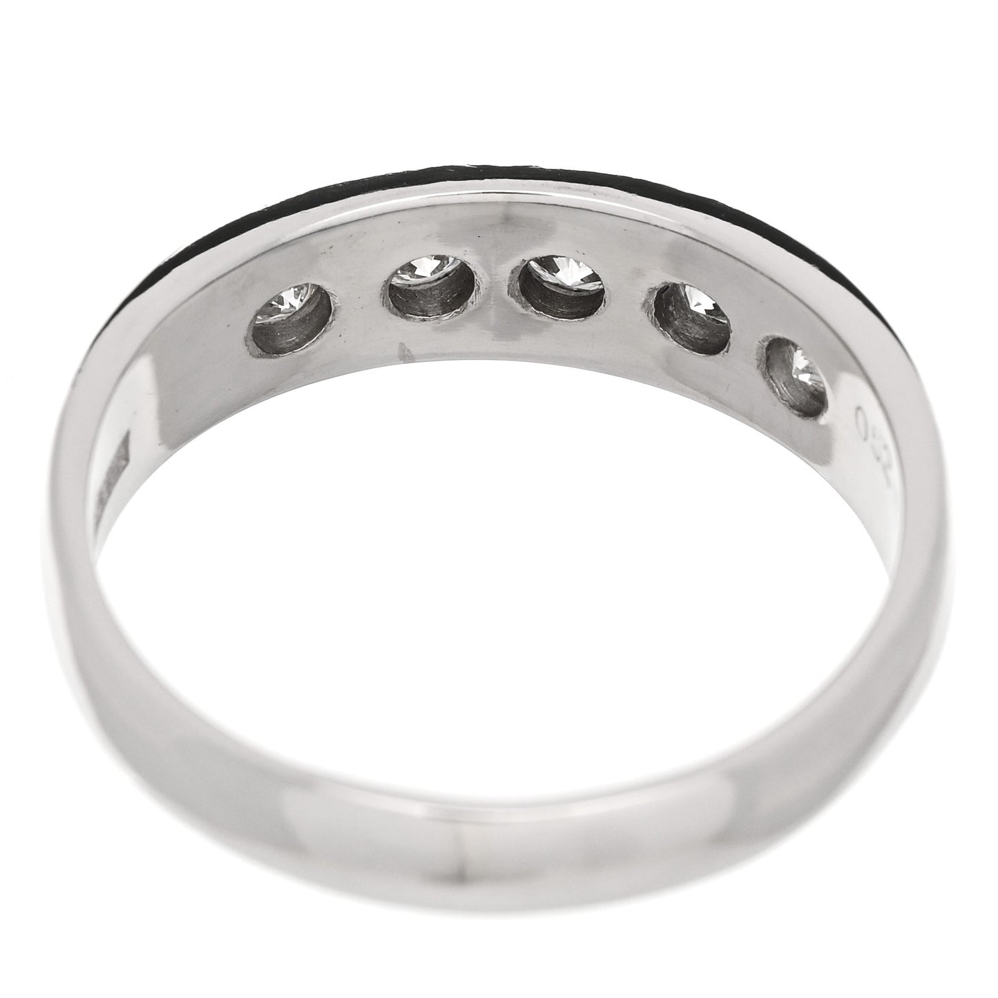 Platinum Diamond .52ctw Half Eternity Band Ring 58 8.25