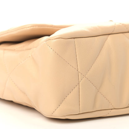 Chanel Lambskin Quilted Large Chanel 19 Flap Beige 8 of 9