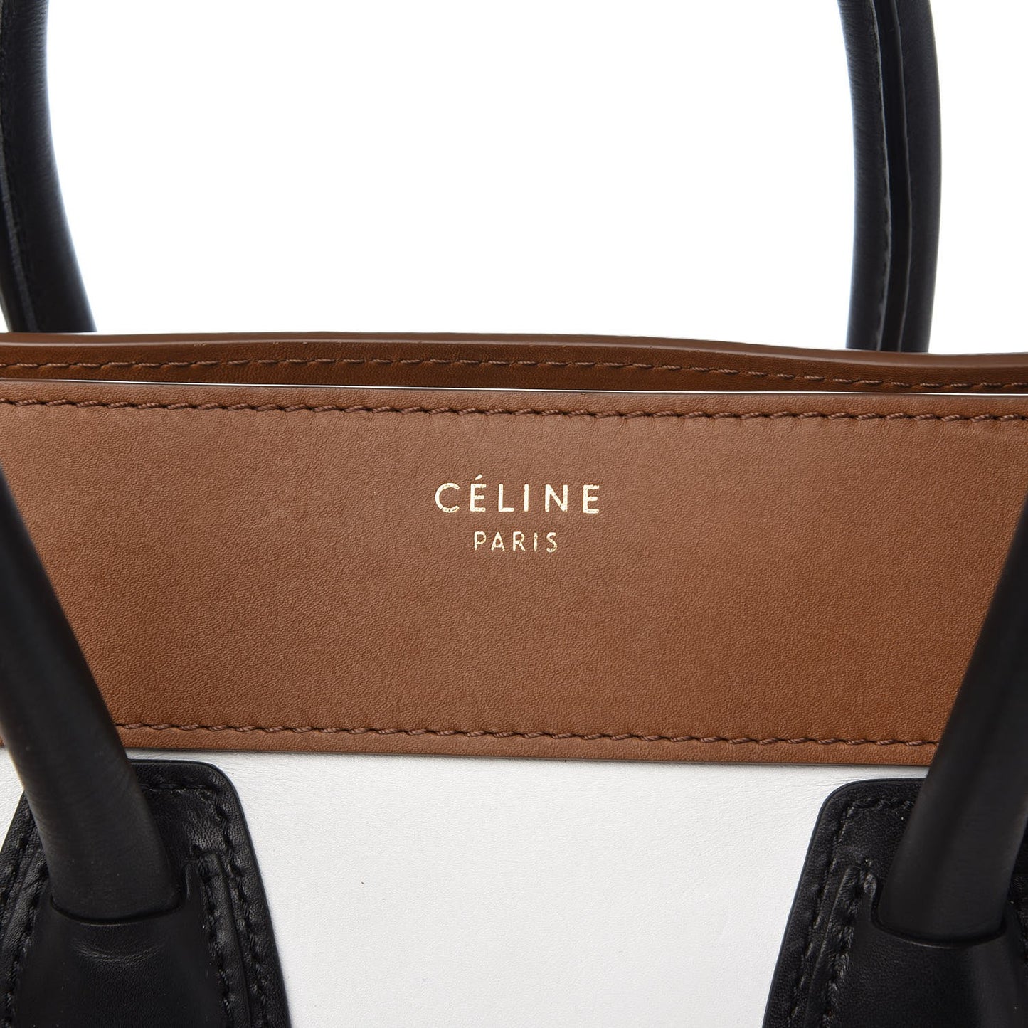 Smooth Calfskin Mini Tri-Color Luggage Brown