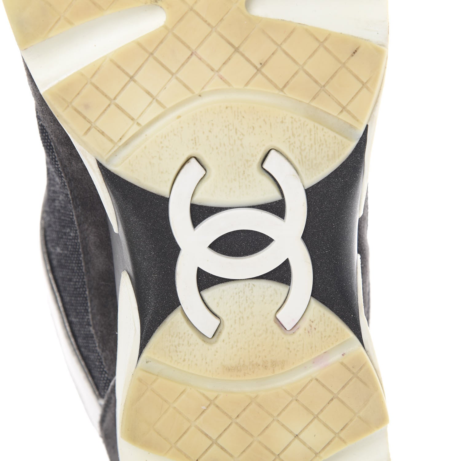 Chanel Denim Suede Calfskin CC Sneakers 40.5 Grey 8 of 15
