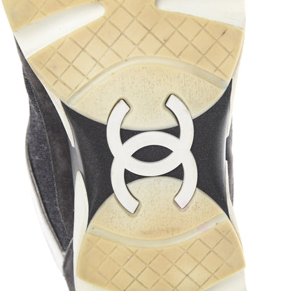 Chanel Denim Suede Calfskin CC Sneakers 40.5 Grey 8 of 15