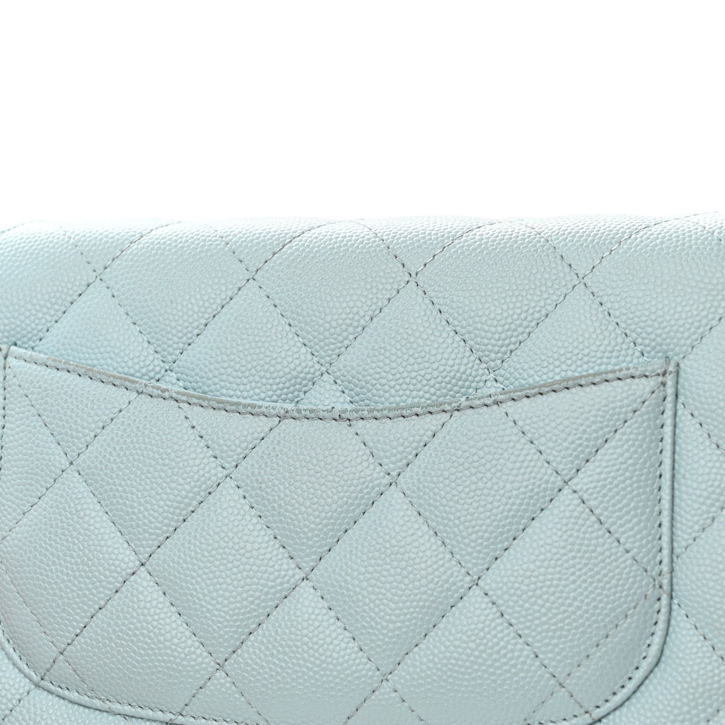 Caviar Quilted Wallet On Chain WOC Light Blue
