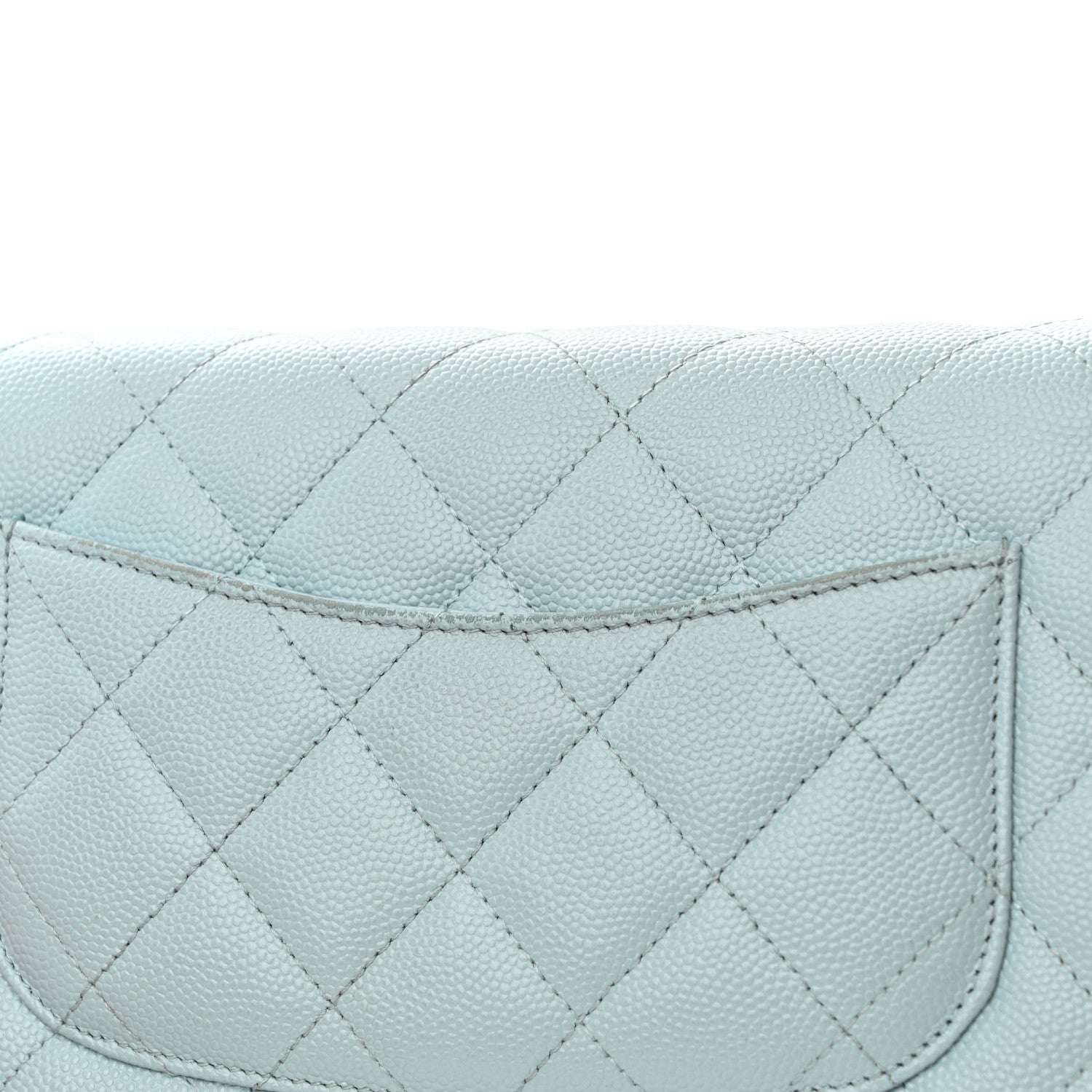 Chanel Caviar Quilted Wallet On Chain WOC Light Blue 15 of 18