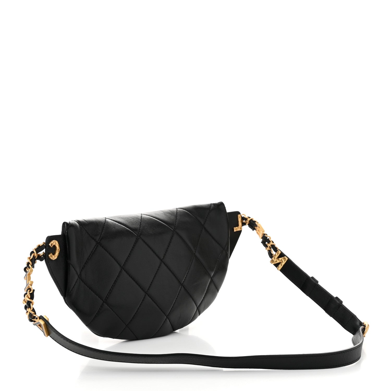 Chanel Lambskin Enamel Quilted Waist Bag Black 3 of 10