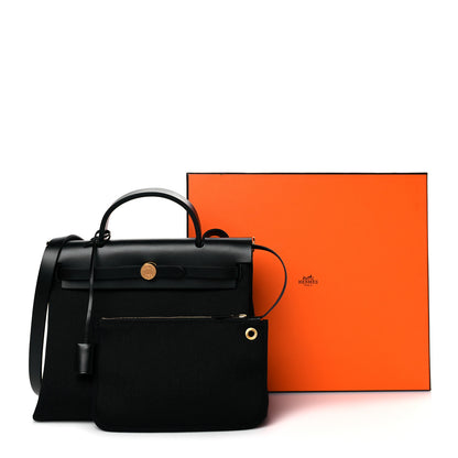 Hermes Military Toile Vache Hunter Herbag Zip Retourne 31 PM Black 11 of 11