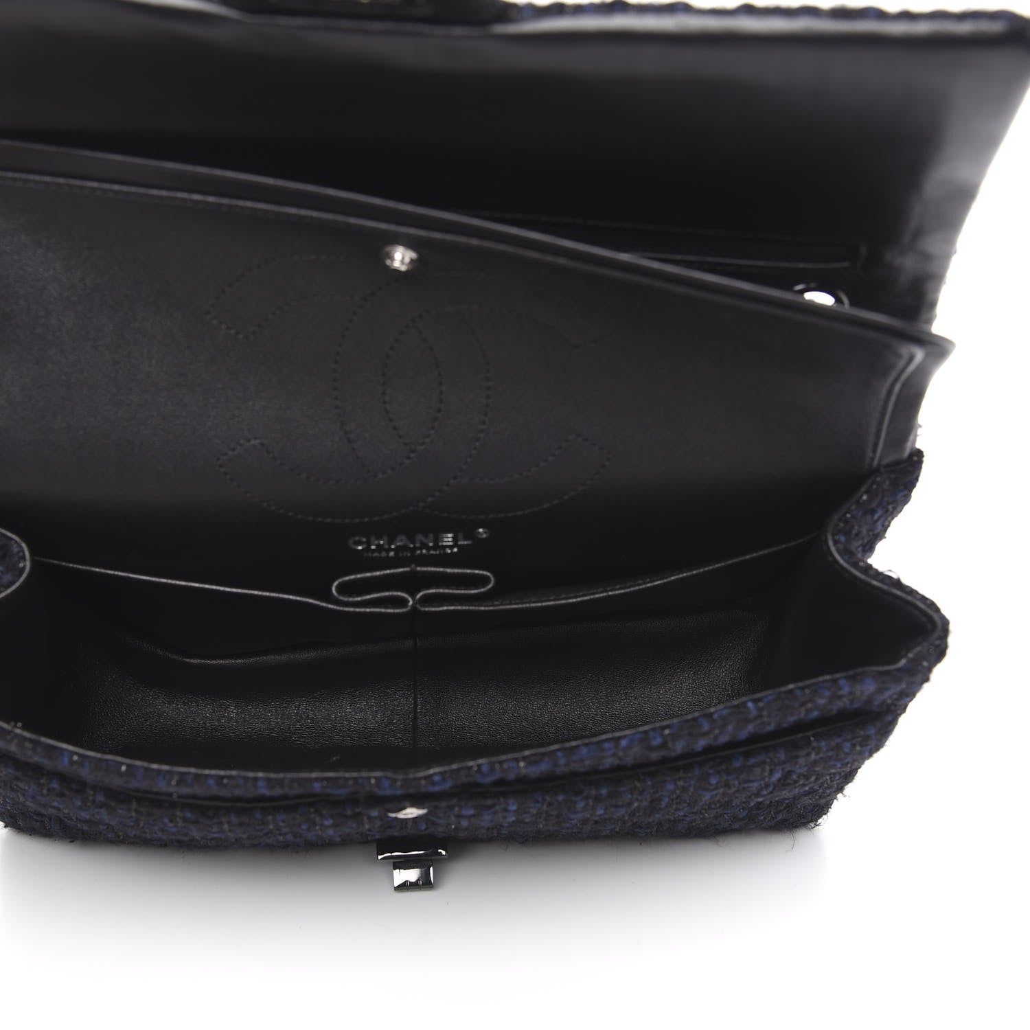 Chanel Tweed Quilted 2.55 Reissue 226 Flap Blue Black 4 of 13