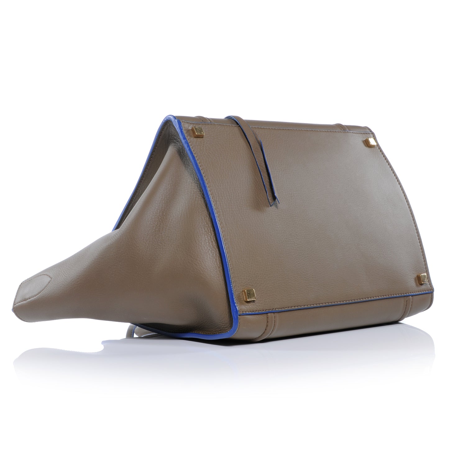 Smooth Calfskin Medium Phantom Luggage Khaki Cobalt Trim