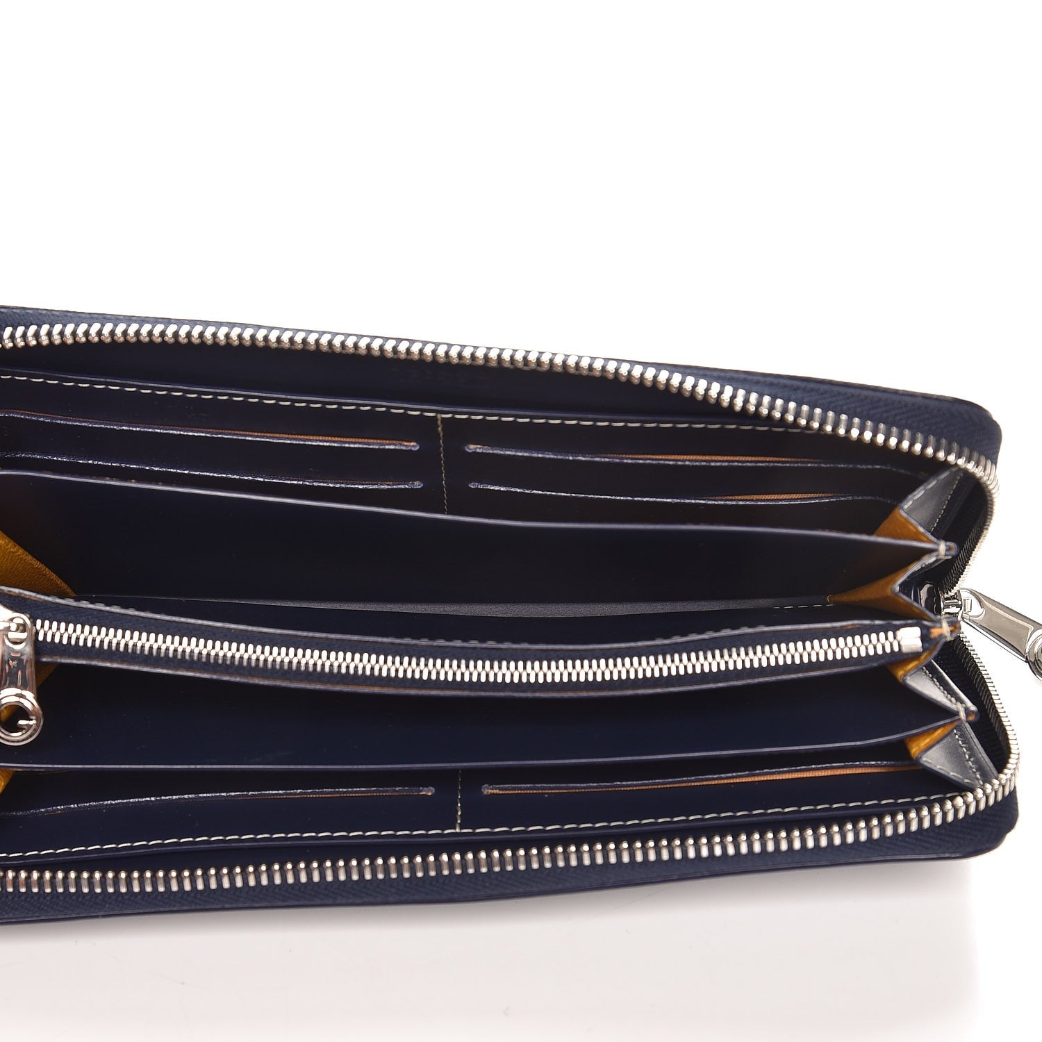 Goyard Goyardine Matignon Zip Around GM Wallet Navy 5 of 9