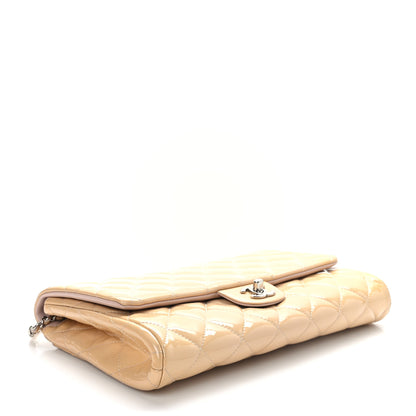 Chanel Patent Quilted Clutch with Chain Flap Beige 4 of 11