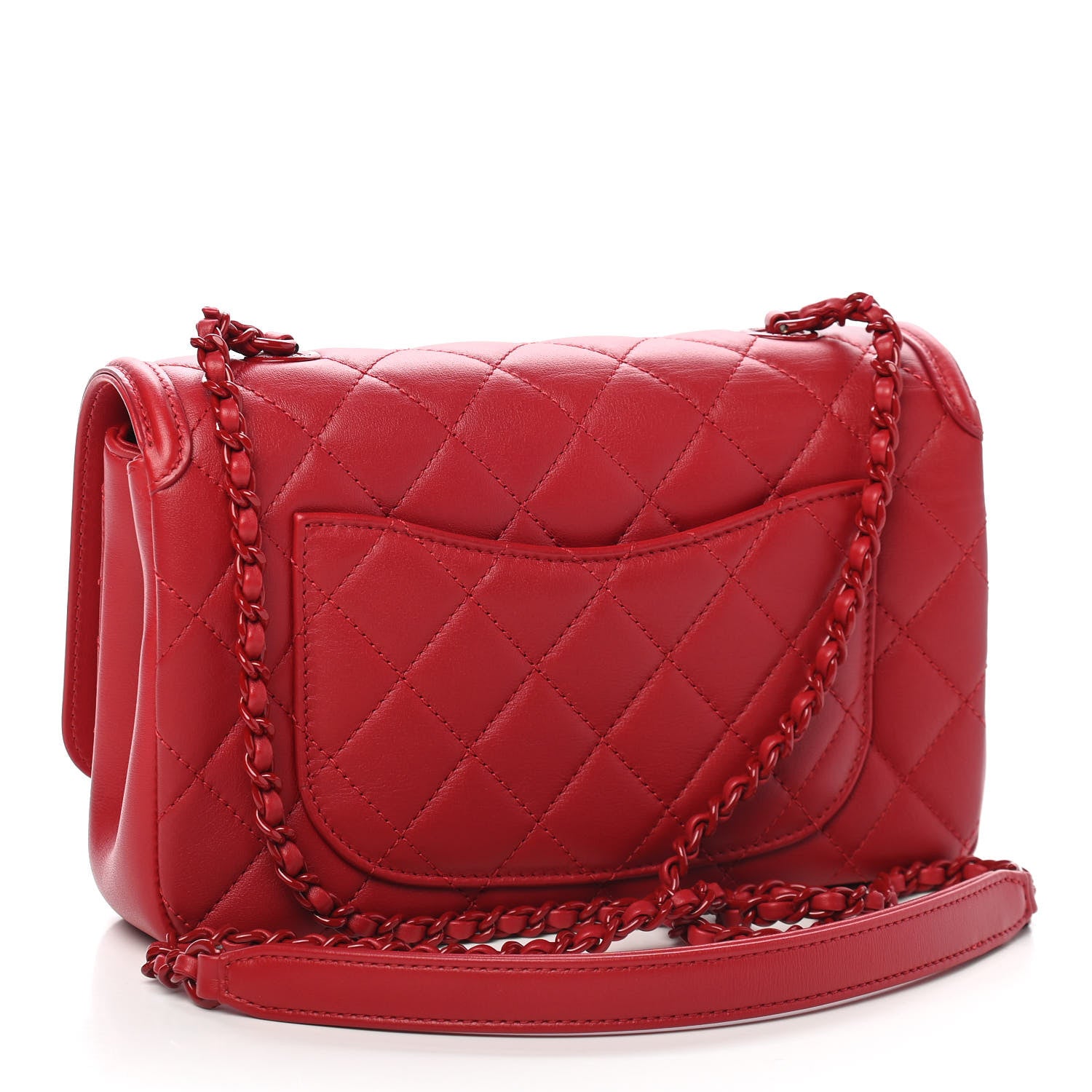 Chanel Lambskin Quilted Small CC Filigree Flap Dark Red 3 of 9