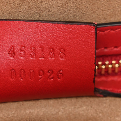 Gucci GG Supreme Monogram Calfskin Small Padlock Top Handle Bag Beige Hibiscus Red New Rosette 18 of 37