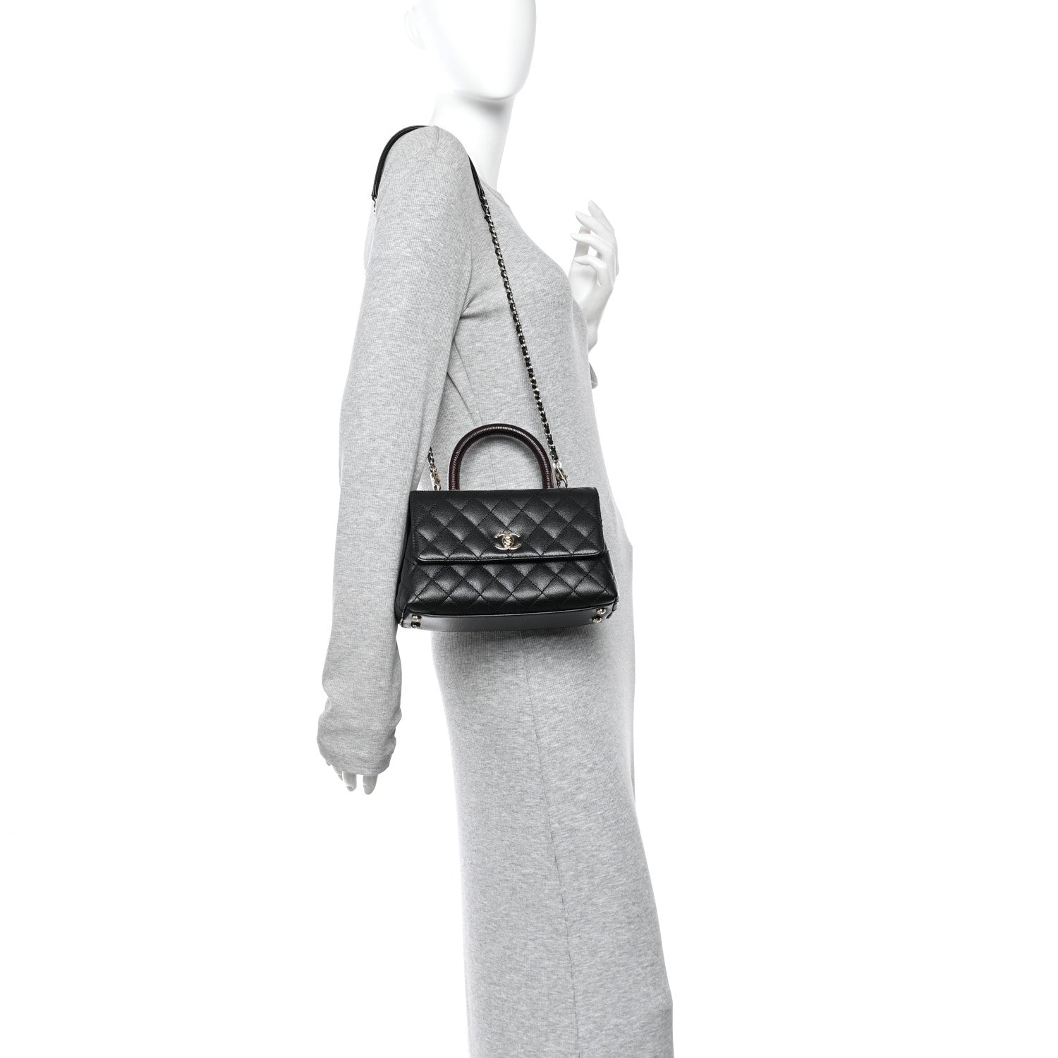 Chanel Caviar Lizard Embossed Quilted Mini Coco Handle Flap Black 2 of 11