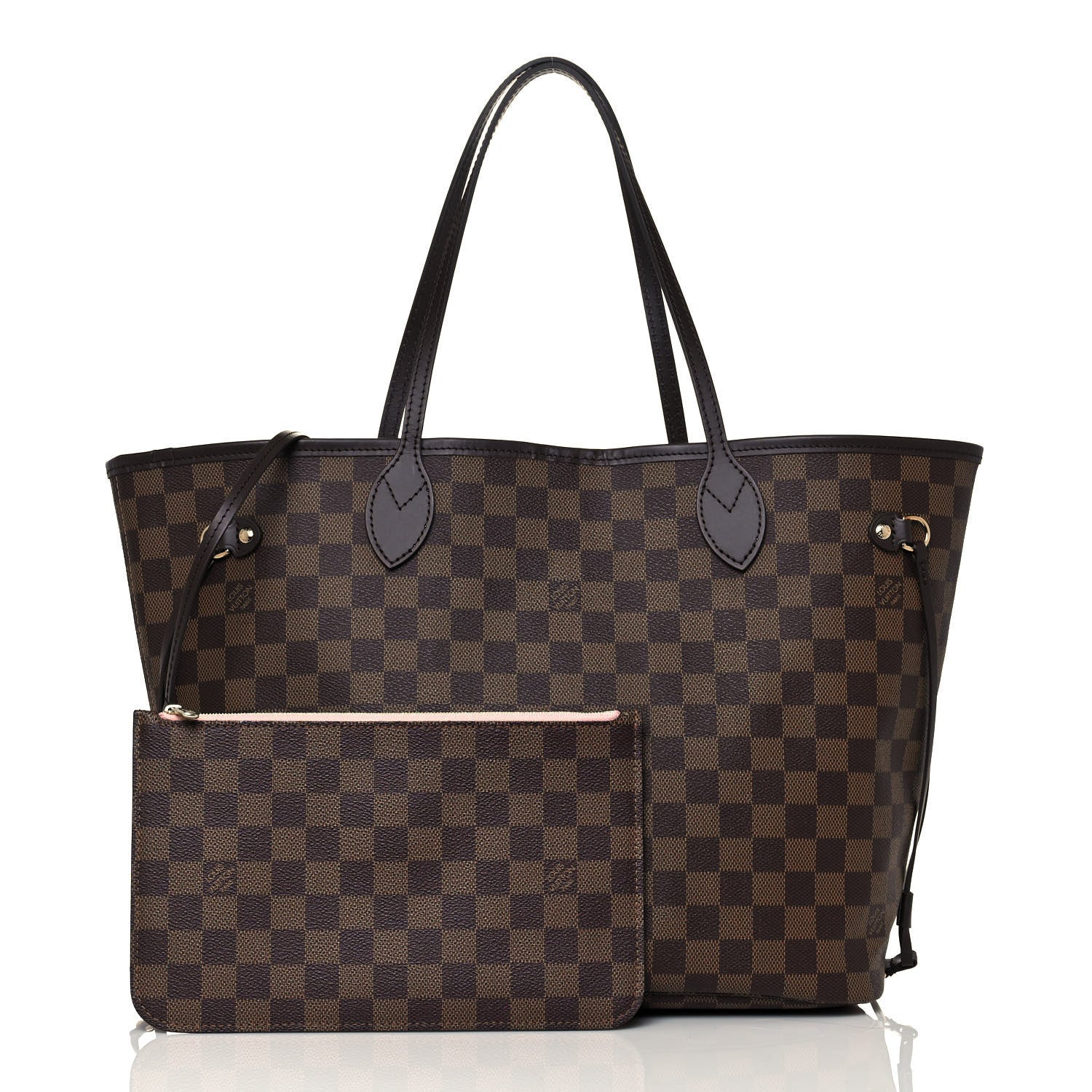 Louis Vuitton Damier Ebene Neo Neverfull MM Rose Ballerine 1 of 14