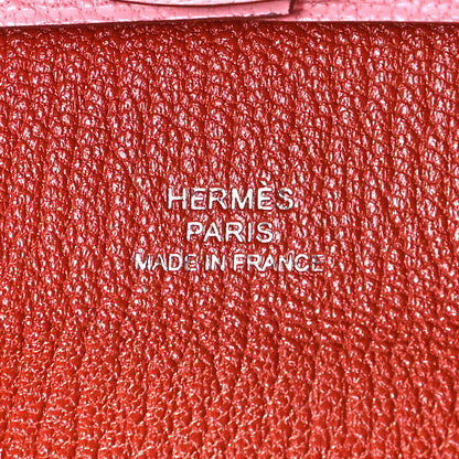 Hermes Chevre Mysore Verso Bastia Coin Purse Rose Confetti Brique 8 of 9