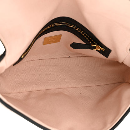 Fendi Canvas Vitello King FF Embroidered Baguette Rosa Quarzo Black 5 of 10