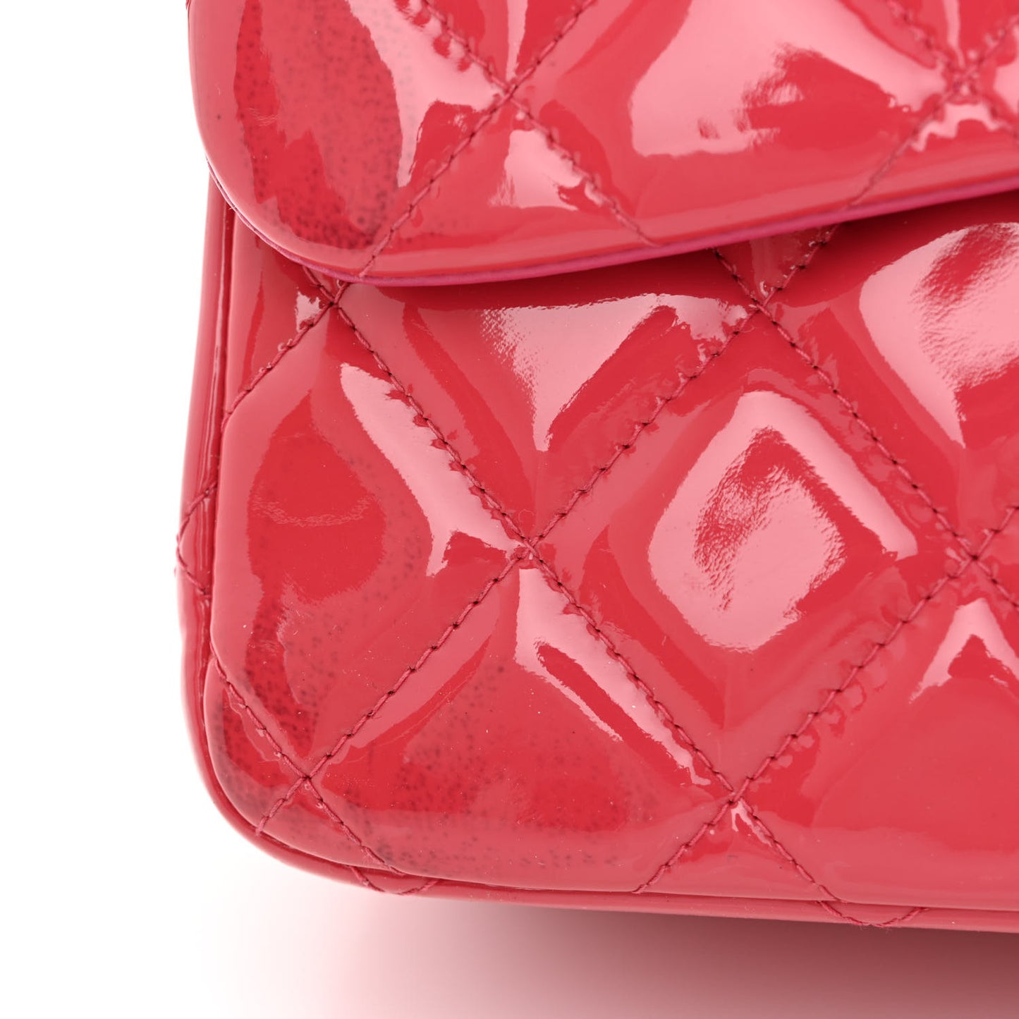 Patent Quilted Jumbo Double Flap Pink