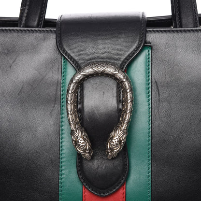 Gucci Calfskin Web Stripe Large Dionysus Tote Bag Black 31 of 34