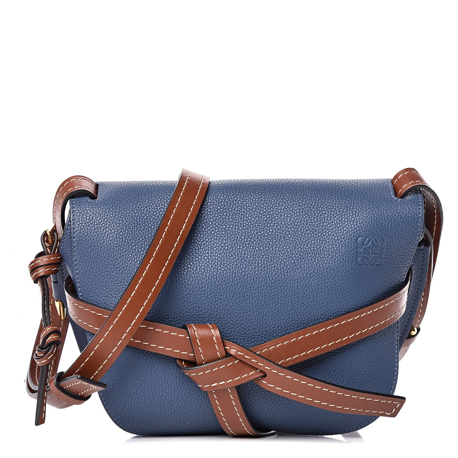 Loewe Grained Calfskin Small Gate Crossbody Bag Varsity Pecan 1 of 14