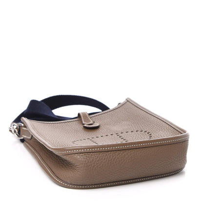Hermes Taurillon Clemence Amazone Evelyne TPM Etoupe Bleu Indigo 4 of 11