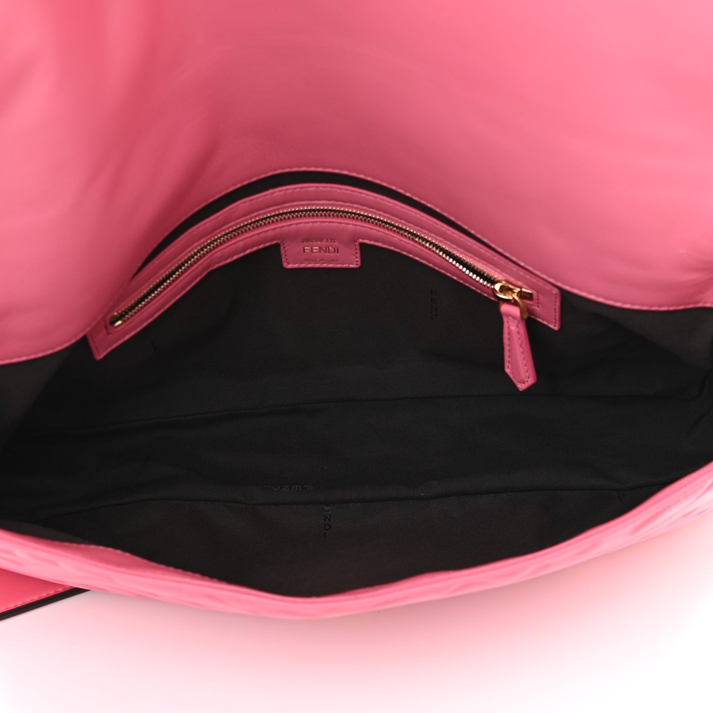 Nappa FF 1974 Embossed Large Baguette Rosa Fluo