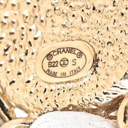 Chanel Lambskin Metal Chain CC Drop Earrings White Gold 4 of 4