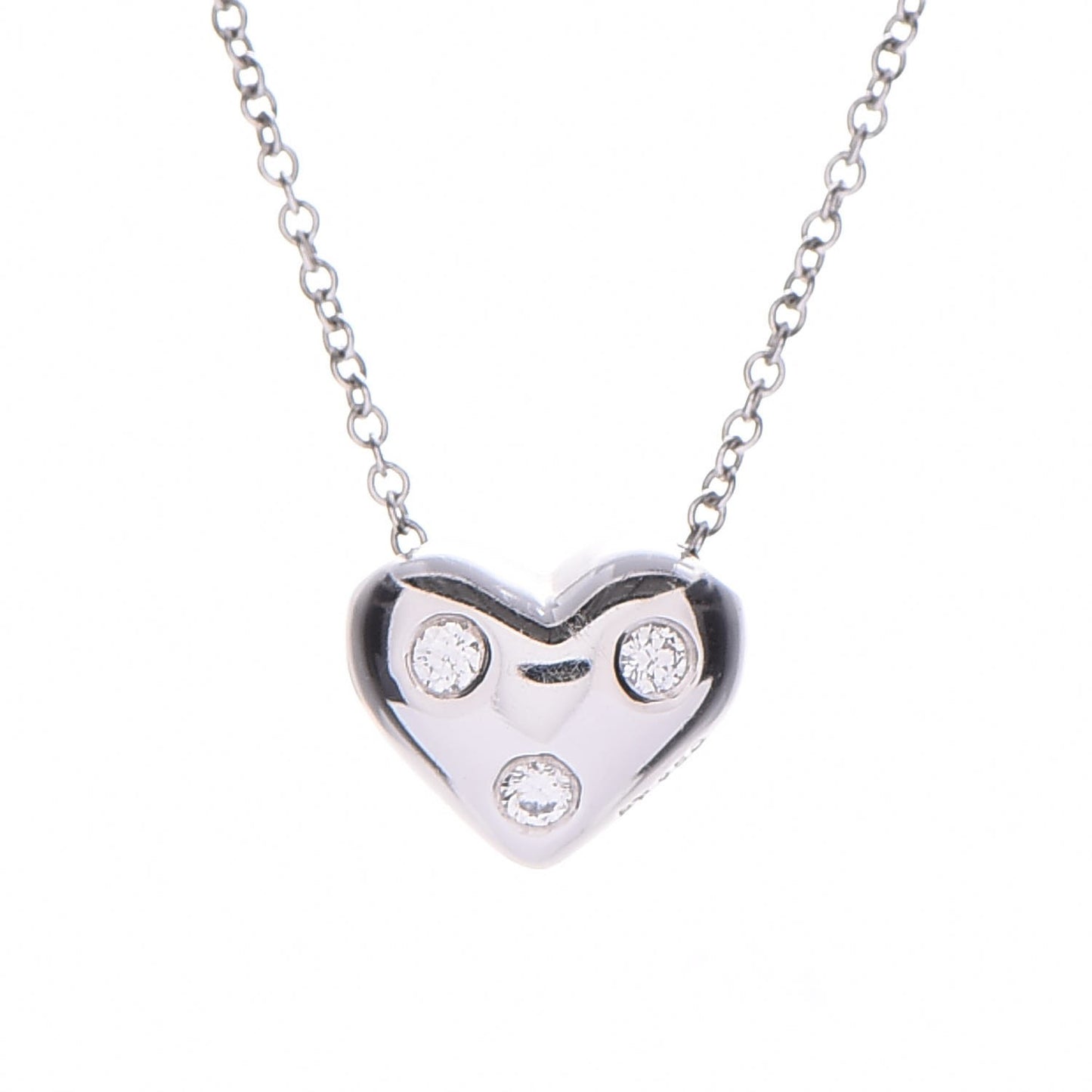 Platinum Diamond Etoile Heart Pendant Necklace