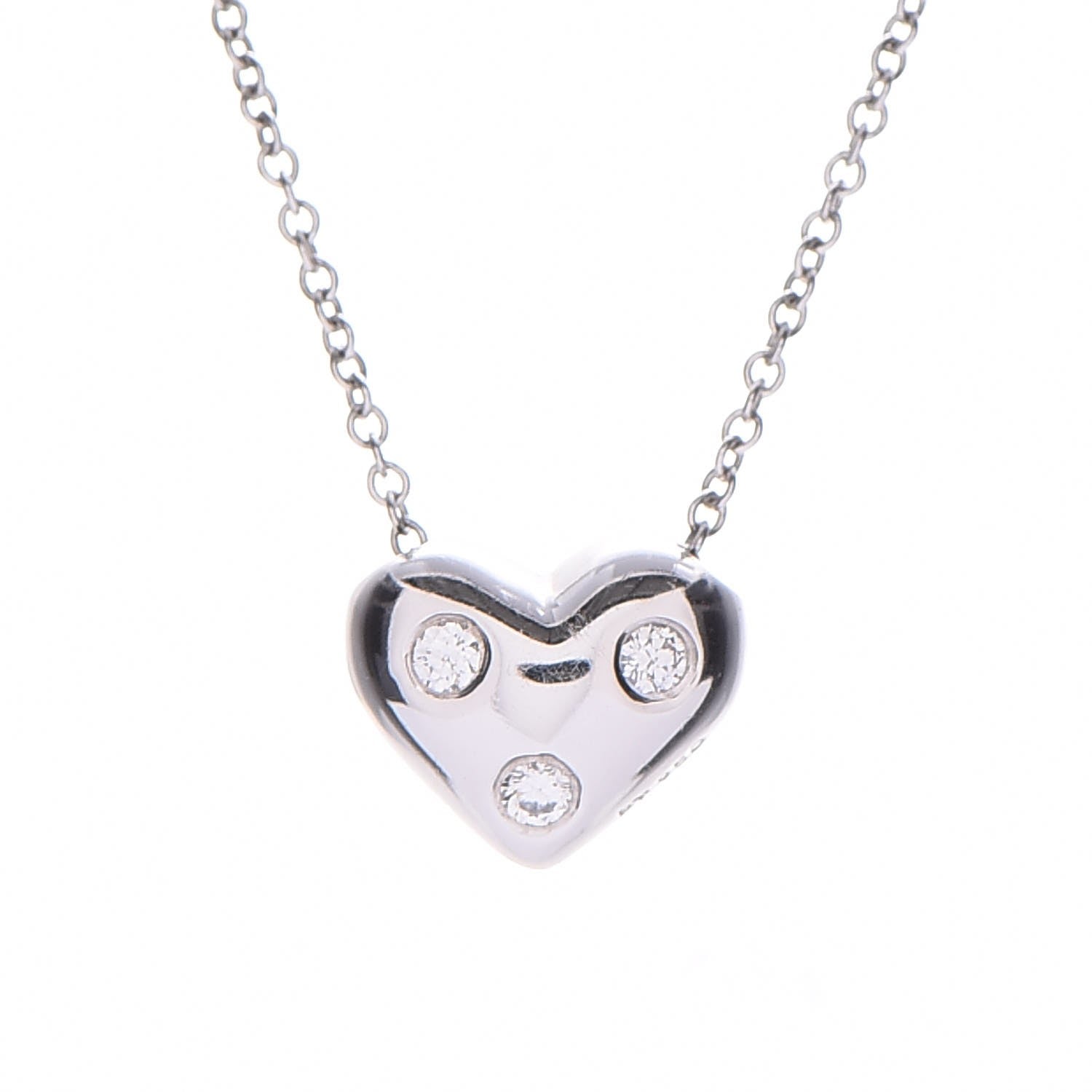 Tiffany Platinum Diamond Etoile Heart Pendant Necklace 4 of 6