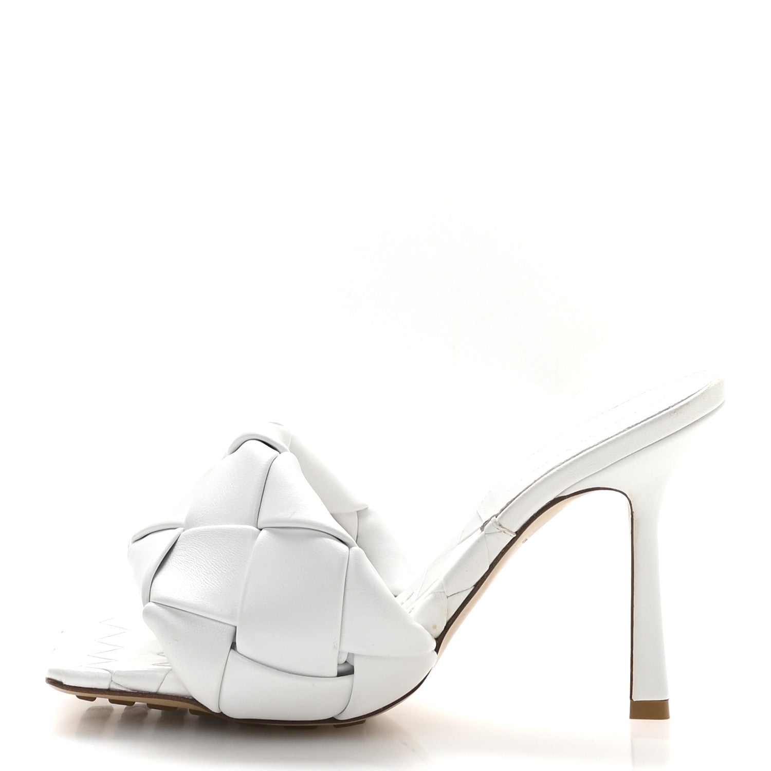 Bottega Veneta Nappa Maxi Intrecciato Lido Mule Sandals 36 Optic White 1 of 7