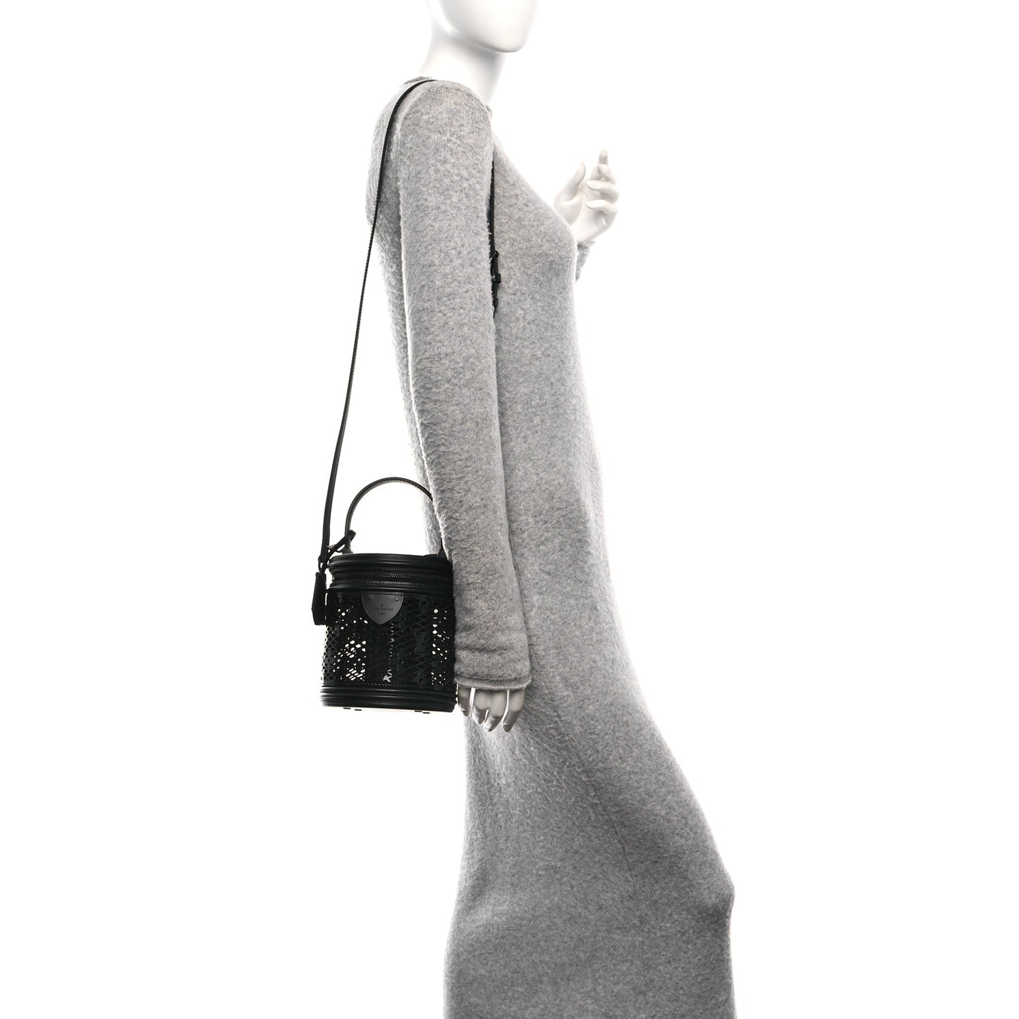 Patent Calfskin Laced Monogram Cannes Black