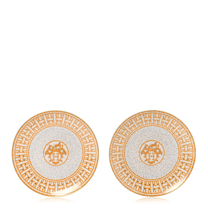 Hermes Porcelain Mosaique au 24 Dessert Plate Set of 2 1 of 8
