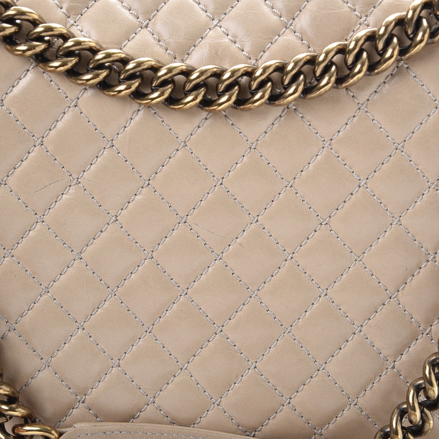 Chanel Calfskin Quilted Large Boy Flap Beige 9 of 19