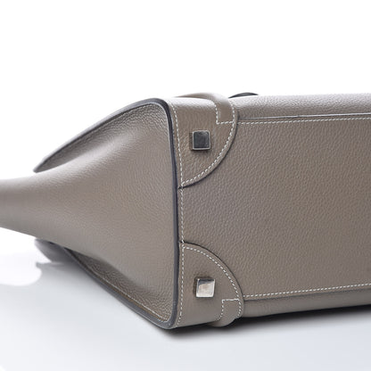 Celine Drummed Calfskin Micro Luggage Souris 8 of 9