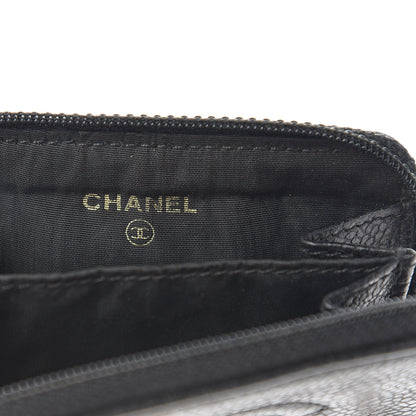 Chanel Caviar Timeless CC Zip Around Coin Purse Black 5 of 8