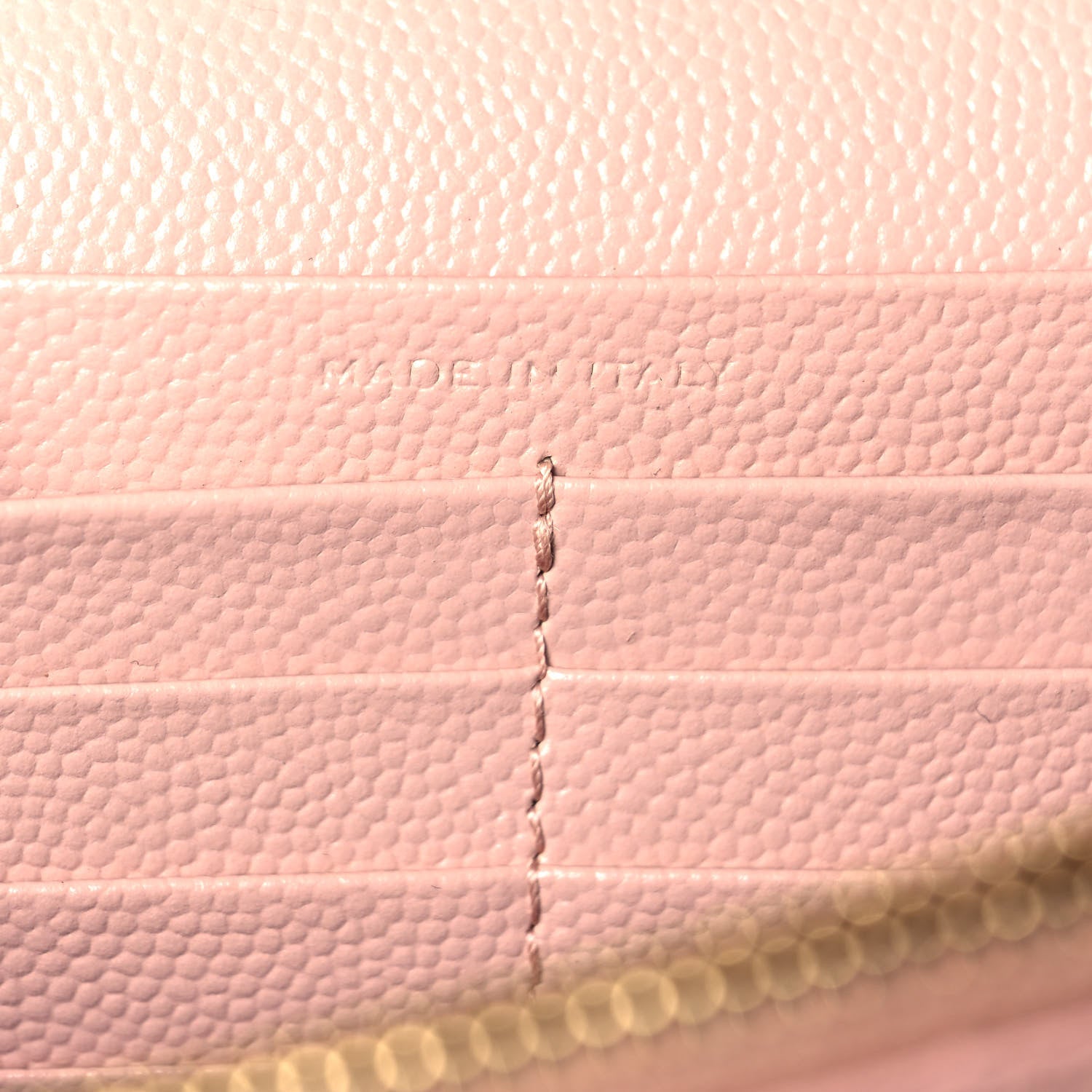 Saint Laurent Grain De Poudre Matelasse Chevron Monogram Chain Wallet Pale Pink 7 of 13