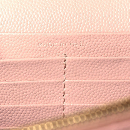Saint Laurent Grain De Poudre Matelasse Chevron Monogram Chain Wallet Pale Pink 7 of 13