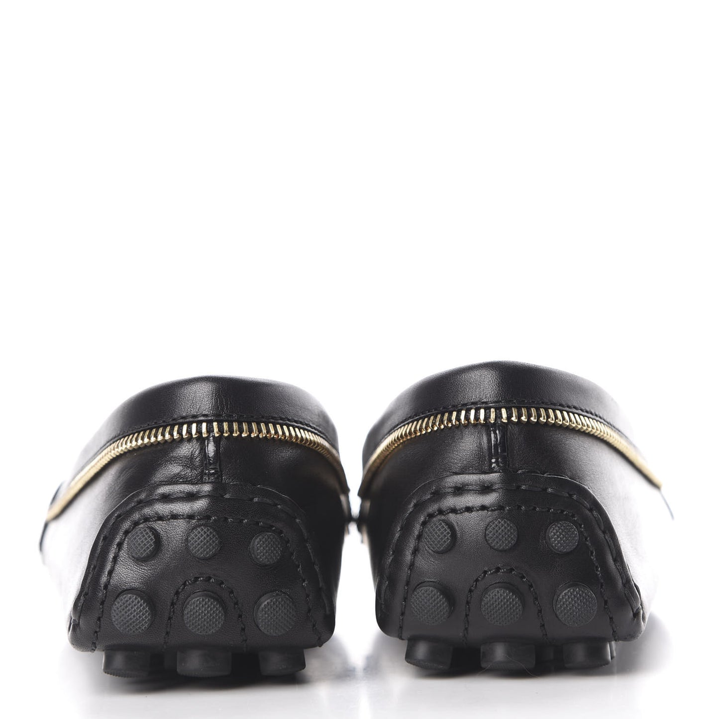 Calfskin Zipper Oxford Loafers 40 Black