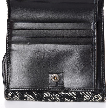 Christian Dior Monogram Compact Saddle Wallet Black 8 of 9