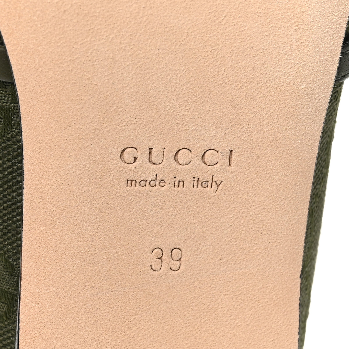 GG Monogram Horsebit Bow Ballet Flats 39 Green