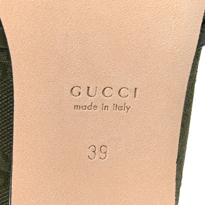 Gucci GG Monogram Horsebit Bow Ballet Flats 39 Green 9 of 10