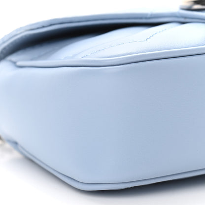 Gucci Calfskin Matelasse Super Mini GG Marmont Shoulder Bag Porcelain Light Blue 9 of 11