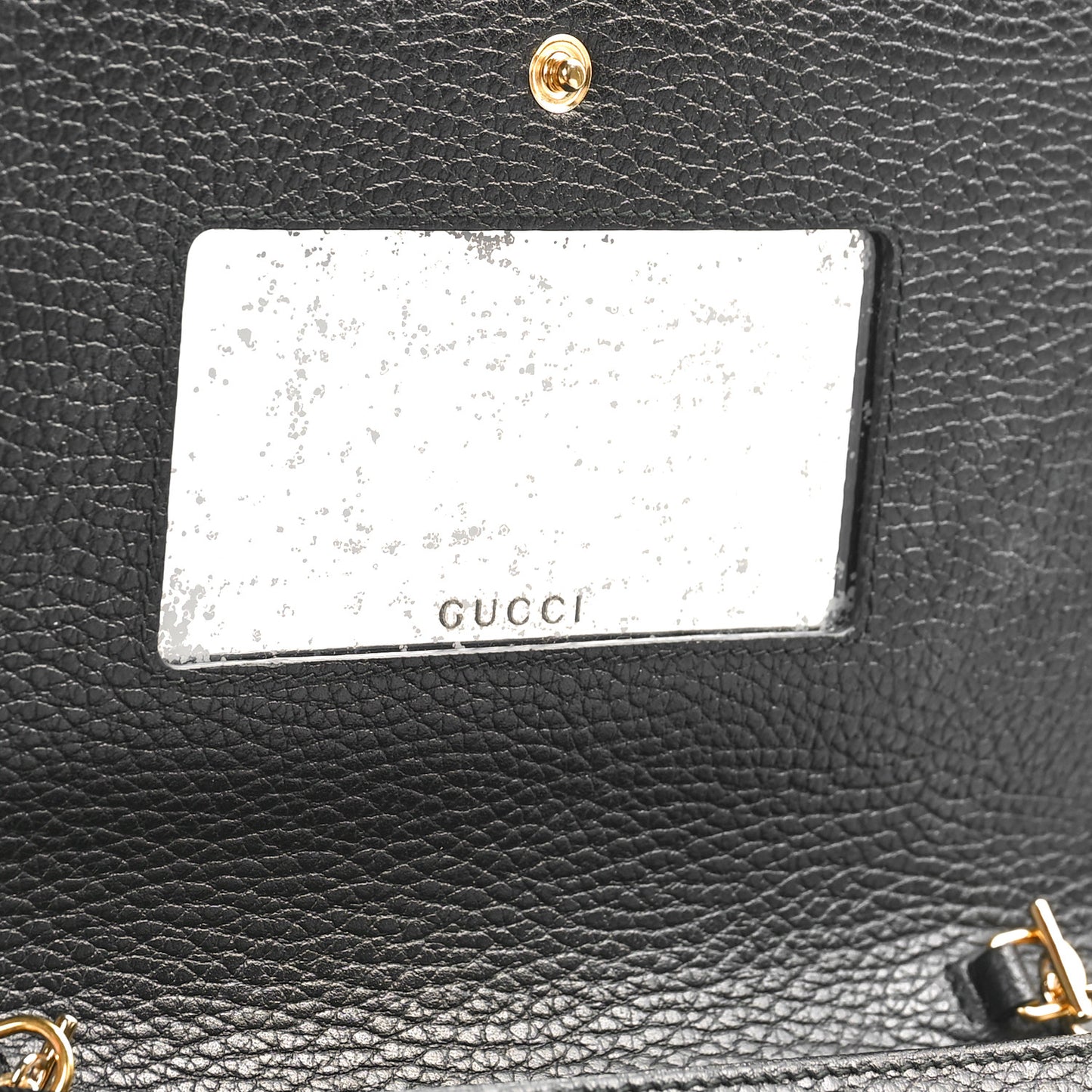 Calfskin Mini GG Marmont Chain Wallet Black