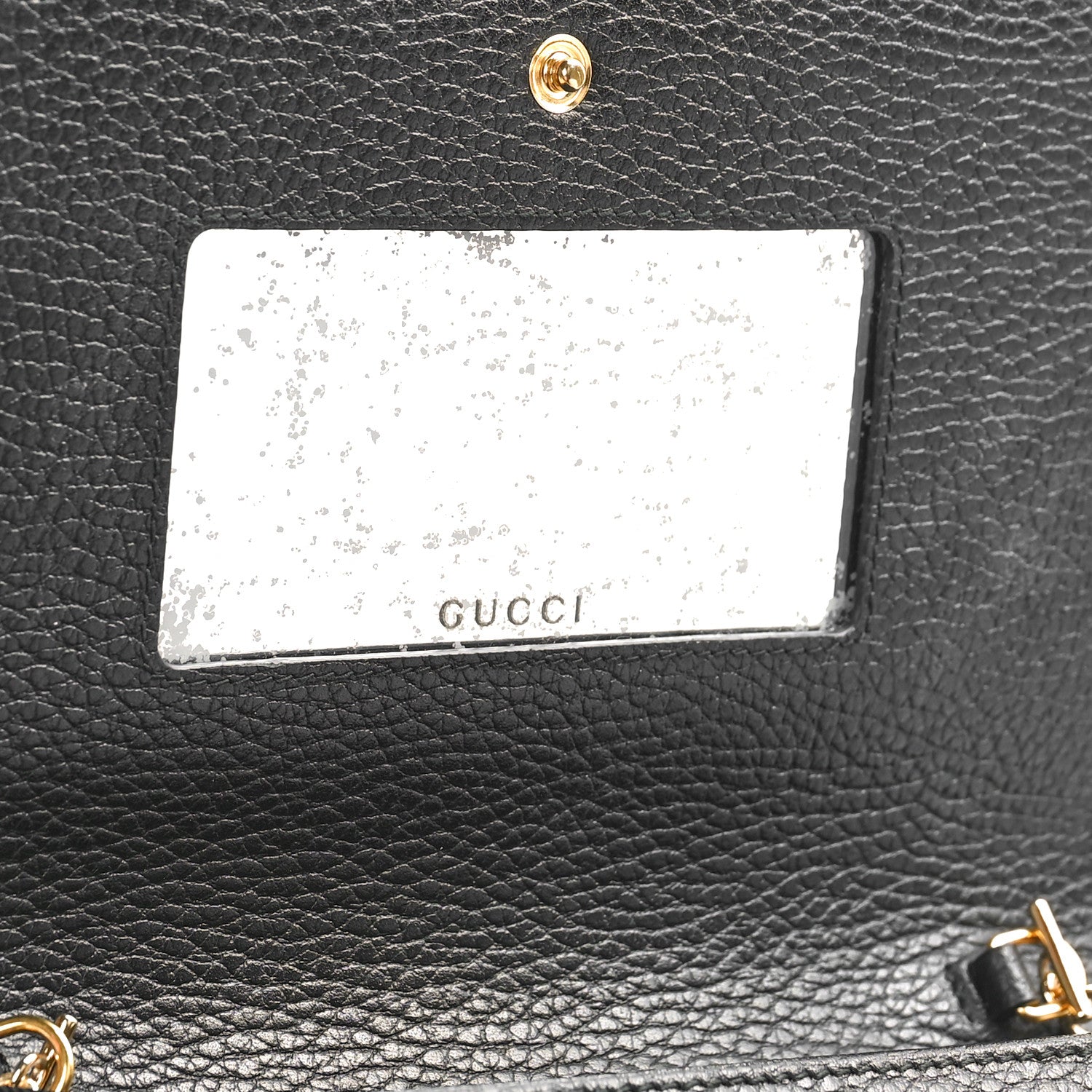 Gucci Calfskin Mini GG Marmont Chain Wallet Black 6 of 10