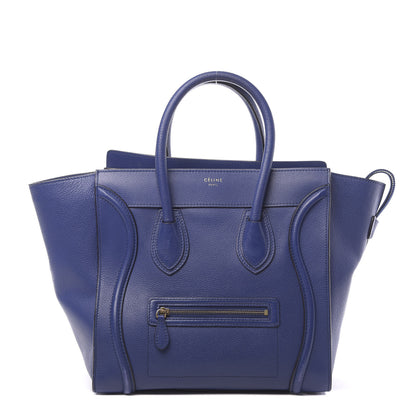 Celine Drummed Calfskin Mini Luggage Indigo 1 of 9