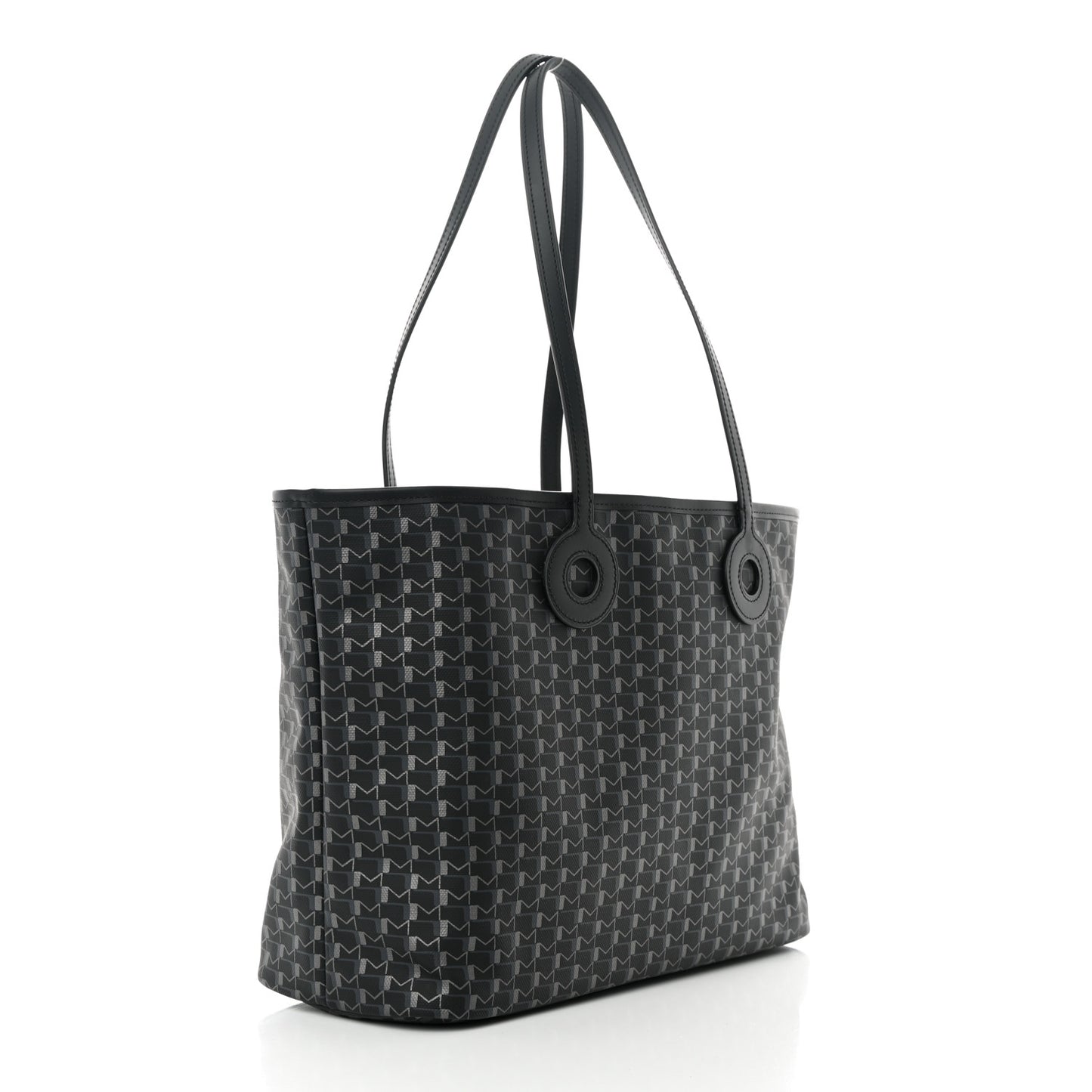 Grained Calfskin Canvas 1920 Oh! Tote Ruban MM Carbon Silver