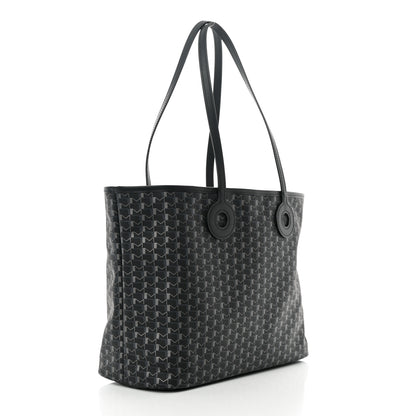 Moynat Grained Calfskin Canvas 1920 Oh! Tote Ruban MM Carbon Silver 3 of 11
