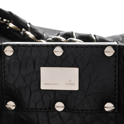 Fendi Crinkled Lambskin Mia Tote Black 6 of 6