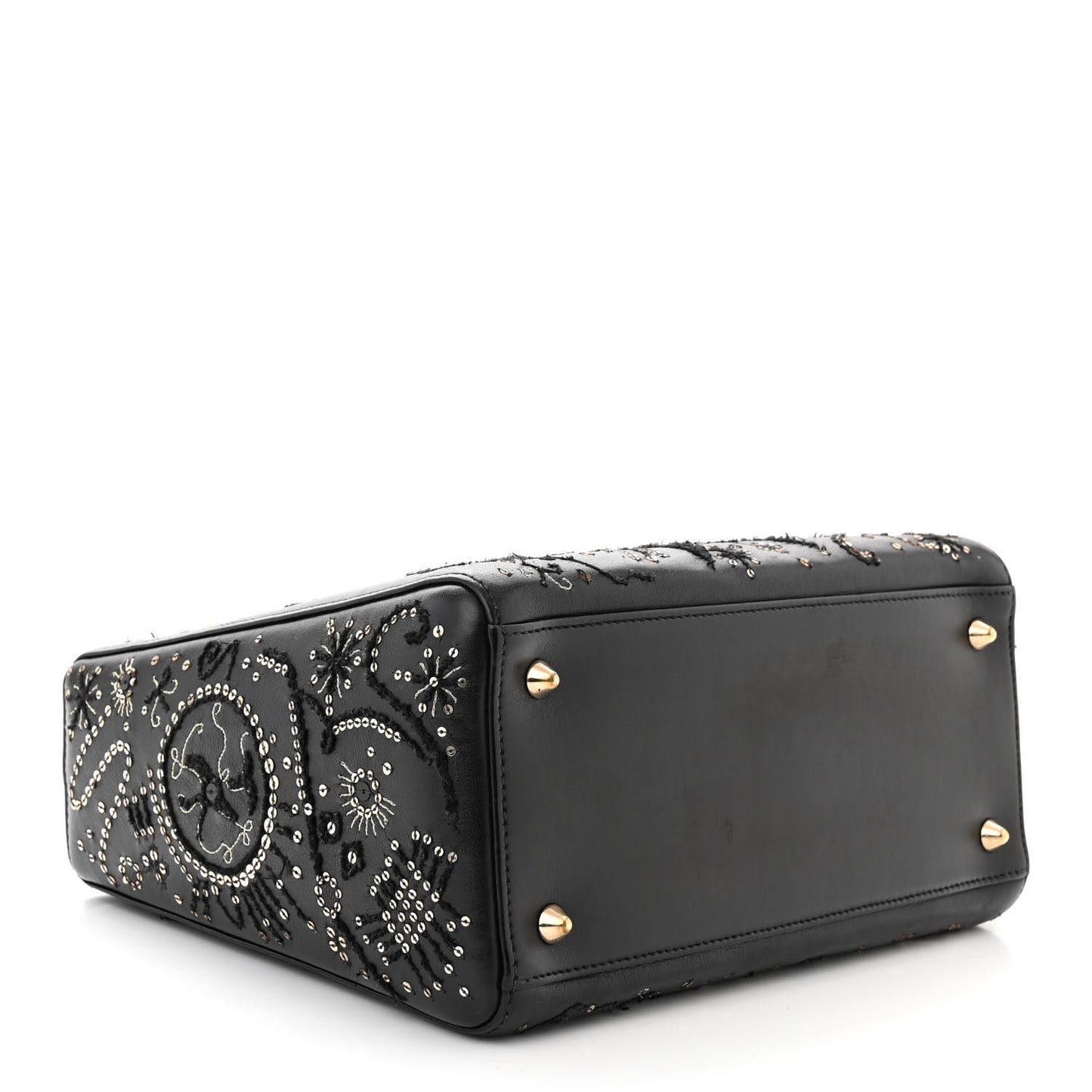 Calfskin Sequins Astrology Medium Lady Dior Black