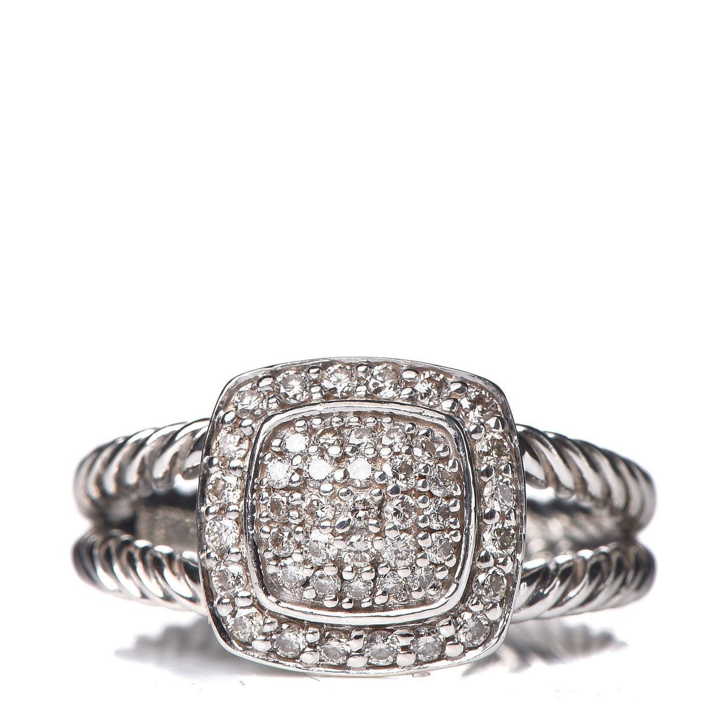 Sterling Silver Diamond 7mm Petite Albion Pave Ring 52 6