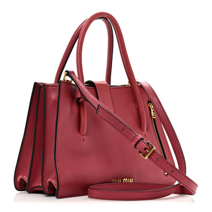 Miu Miu Goatskin Madras Tote Peonia 3 of 9